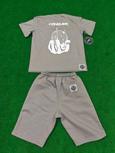 Men's Different Color <b>Short</b> Sleeve T-Shirt And <b>Shorts</b> Set With Screen Print Casual Regular Fit Jersey Fabric Summer Set - Product Image 2