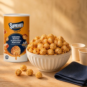 Palomitas de Maíz Caramelizadas Dulces Bajas en Sal, Textura Dura, Snack de Maíz en Lata 150g, Venta al por Mayor para Comercio Minorista de Alimentos - Product Image 4