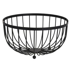 Panier de rangement pour boissons et ustensiles de cuisine, en acier inoxydable, revêtement noir de qualité, grand panier et bol en fil métallique pour fruits et légumes - Product Image 5