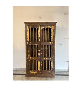 Armoire de cuisine en bois massif bleu, taille moyenne, style moderne, antique, de luxe, classique, vintage, élégante, Paradise Handicrafts Storage - Product Image 1