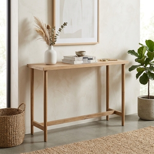 Modern Narrow Solid <b>Wood</b> Console <b>Table</b> Elegant Entryway <b>Table</b> Furniture With H Frame Stretcher For <b>Rustic</b> Home Decor Setups Art - Product Image 4