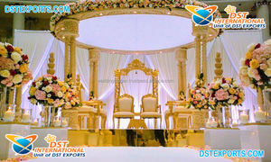 Mandaps de Madera para Bodas Hindúes, Nuevo Diseño Impresionante, Decoración de Mandap para Bodas Indias, Diseño de Loto, Pilares de Madera, Mandap para Bodas en EE. UU. - Product Image 4