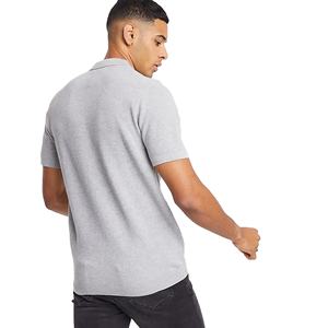 Piqué musculaire solide essentiel pour hommes de haute qualité pour polo 100% coton respirant coupe régulière court décontracté été gris pour - Product Image 2