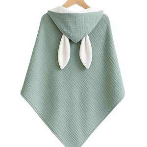 OEM Factory Premium Cotton Baby Hooded <b>Towel</b> Cotton Thick Soft Breathable Quick Dry Infant Bath <b>Wrap</b> Bulk Volume - Product Image 2