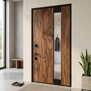 Puerta Interior Moderna de Madera Sólida Agtira Jaya Kreasi con Panel de Vidrio para Decoración de Villas y Dormitorios - Product Image 5