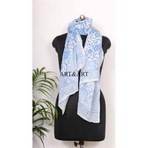 Sarong bohème en coton fait main pour femme, imprimé au bloc, paréo et tenue d'été pour la plage - Product Image 2