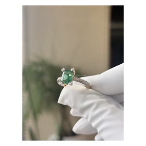 Timeless Emerald Cut Lab Grown Diamond Solitaire Engagement <b>Ring</b> 0.50 Ct 14 KT Gold <b>Split</b> Shank Bezel Accent Promise Jewel - Product Image 5