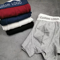 Boxer de haute qualité, respirant, avec ceinture personnalisée, logo solide pour hommes, sous-vêtements en coton pour hommes