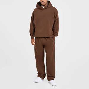 Low Price Top Selling Wholesale Custom Logo Men's <b>Brown</b> Oversized Straight Leg <b>Joggers</b> Cotton Breathable Men's Sweatpants - Product Image 5