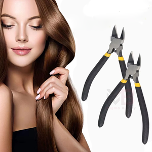 Alicates de Presión Ajustables con Resorte para Cortar Extensiones de Cabello, Uso Comercial, Mangos Negros con Detalles Amarillos - Product Image 3