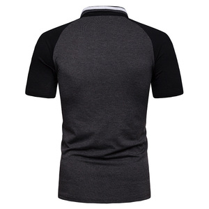 เสื้อโปโลแขนสั้นผู้ชาย สีพื้น ผ้าถัก คอตตอน สวมใส่สบาย ระบายอากาศได้ดี ทรงปกติ สีดำและสีเทา - Product Image 2