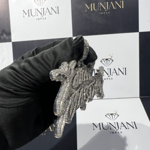 จี้เพชรทรงกลมหรูหราและชาร์มเพชรโมอิสซาไนต์ VVS เงินแท้ 925 สไตล์ฮิปฮอปประดับเพชรเต็มชิ้น จี้เครื่องประดับสั่งทำพิเศษสำหรับแร็ปเปอร์ - Product Image 2