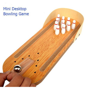 Handcrafted Wooden Tabletop <b>Bowling</b> Game Set With Mini Pins And Steel Ball Fun Portable Arcade Toy For Kids And Adults Enjoyment - Product Image 6