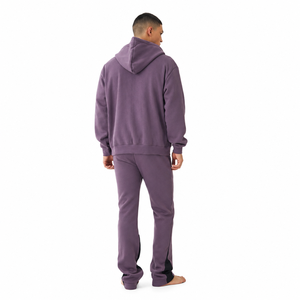 Chándal Morado con Capucha para Hombre, Cierre de Cremallera Completo, Bolsillos Laterales, Ropa Casual, Estilo Otoñal, Transpirable, Corte Regular - Product Image 2