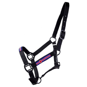 Licol de cheval en cuir véritable de qualité supérieure en nylon de qualité supérieure avec bandeau nasal et cou rembourrés en néoprène doux blanc - Product Image 2