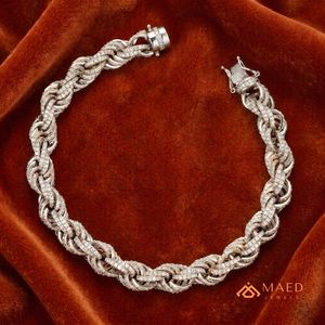 925 Sterling <b>Silver</b> Moissanite Bracelet Fashion Jewelry Floral Link Bracelet <b>for</b> Women & <b>Men</b> Elegant Gift Fine Jewelry NYC Style - Product Image 5