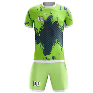 Uniforme de Fútbol Personalizado al por Mayor, Camiseta Transpirable de Manga Corta con Impresión de Nombre, Conjunto de Uniforme de Fútbol Económico - Product Image 3