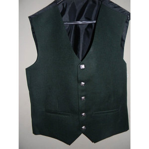 Gilet en laine tropicale vert à motif Argyle avec boutons Thistle, taille personnalisée, tenue écossaise irlandaise - Product Image 2