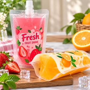 Spout Pouch Beverage Packaging <b>Clear</b> Laminated PET PE <b>Bag</b> with Cap Food Grade for Drink <b>Storage</b> - Product Image 6