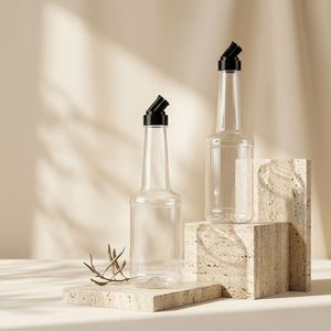 Olive <b>Oil</b> <b>Bottle</b> Marasca Shape PET Plastic 1000ml 1L Clear Silicone Valve Pour Spout for Kitchen Vietnam Factory OEM ODM - Product Image 2