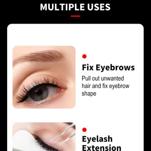 Pince à épiler haute précision pour extensions de cils, en acier inoxydable antidérapant, pour volume, avec logo personnalisé, antistatique, pour salon - Product Image 2