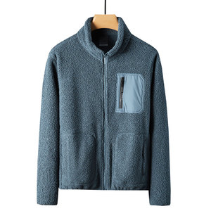 Veste polaire décontractée pour homme, idéale pour les sports d'hiver, avec col montant, poche zippée, design extérieur chaud et confortable, résistante au froid - Product Image 2