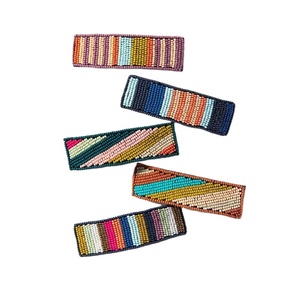 Handmade Pure Glass Beads <b>Barrette</b> for Women and Girls Fashion Jewelry Embroidery Hair <b>Clip</b> with Seed Beads Plastic Material - Product Image 2