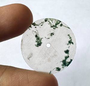 Moss Agate Gemstone Watch Dial 28mm 0.80mm Thickness Green & White Handmade Custom Watch <b>Face</b> with 2mm Center Hole - Product Image 2
