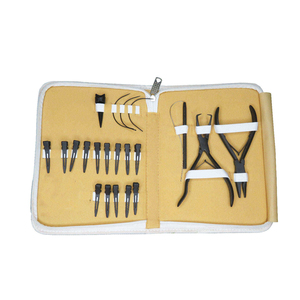 Kit complet de pinces pour extensions de cheveux avec plusieurs outils utiles pour le coiffage, l'application des extensions et une utilisation facile en salon - Product Image 1
