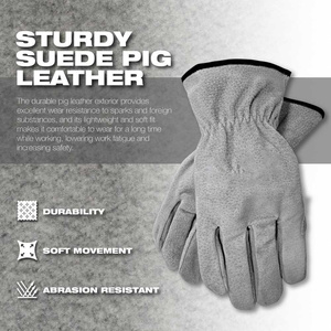 Gants de soudage en cuir de vachette renforcé haute performance, doublure polaire résistante, durables pour la protection des mains - Product Image 5