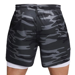 Shorts de sport décontractés pour hommes, taille haute, avec fermeture éclair, longueur genou, 100 % coton, couleur unie, séchage rapide, écologiques, respirants, anti-plis - Product Image 2