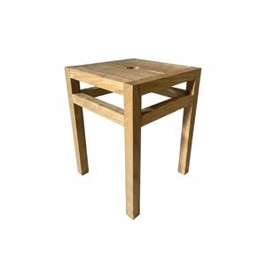 Tabouret de douche carré en teck massif, tabourets de salon, ottomanes, banc en bois artisanal, siège d'appoint extérieur pour salle de bain - Product Image 1