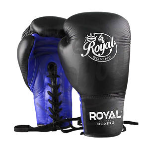 Vente en gros gants de boxe noirs de haute qualité de 12oz gants de boxe professionnels adultes à lacets en cuir gagnant logo personnalisé - Product Image 1