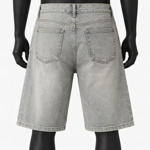Pantalones Cortos de Mezclilla Lavada Premium para Hombre, Estilo Casual Oversize, Ropa de Marca Privada - Product Image 2
