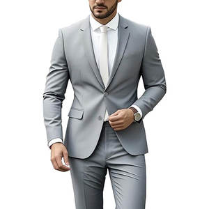 Traje elegante para hombre de negocios, tela de alta calidad, chaqueta y pantalones de corte ajustado para un look profesional. - Product Image 1