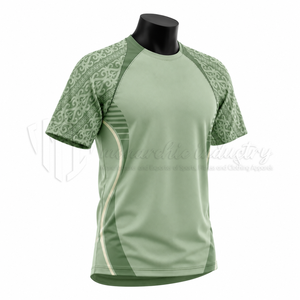 เสื้อฟุตบอลชายสั่งทำพิเศษ แขนสั้น สีเขียว พิมพ์ลายแบบซับลิเมชั่น ระบายเหงื่อได้ดี ทรงแอธเลติก โพลีเอสเตอร์ 100% คอกลม - Product Image 3