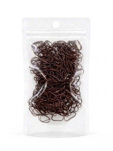 Élastiques à cheveux Unibond TPU marron, fabriqués en Corée, style simple, unisexe, usage quotidien, emballage en sachet OPP - Product Image 2