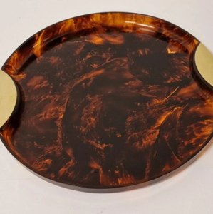 Plateau de service artisanal durable en résine écologique de qualité alimentaire, 3 sections, texture tourbillonnante colorée, poli, ADDRESS CRAFT - Product Image 6