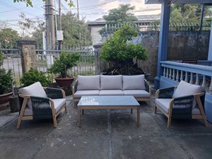 Table de salle à manger extérieure élégante et durable en bois d'acacia avec dessus en granit Ensemble de fabricants vietnamiens pour application dans la cour - Product Image 5
