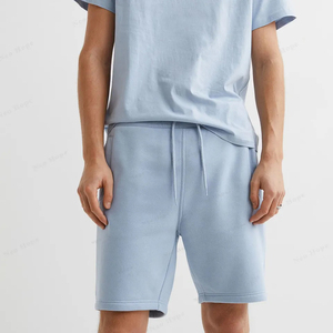กางเกงขาสั้นกีฬาลำลองขายส่งสำหรับผู้ชาย กางเกงขาสั้นผ้าฝ้ายผสมขนแกะแบบมีเชือกผูกเอว กางเกงออกกำลังกายผู้ชาย - Product Image 5