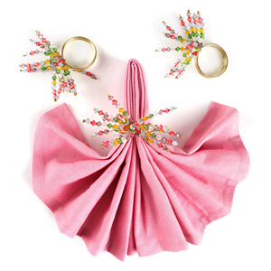 Anneau de serviette en forme de feuille multicolore fait main avec perles, porte-serviettes scintillant pour Noël, mariage, table de dîner, fête, banquet, décoration de la maison - Product Image 4