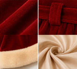 Vestido de Disfraz Navideño de Terciopelo Rojo para Mujer 2026, Estilo Sexy y Club, de Nailon con un Solo Hombro, para Fiestas Invernales - Product Image 5