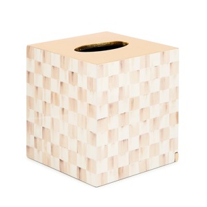 Dispensador de Papel Higiénico de Lujo con Diseño a Cuadros Pintados, Contemporáneo para Baño, Decorativo Premium en Beige y Blanco - Product Image 6