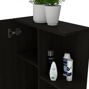 Mobile da Bagno Reno con Finitura Wengue Nero, Specchio e Quattro Ripiani Interni - Product Image 3
