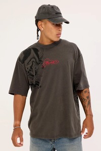 Hot Sale Men Drop Shoulder Boxy Graphic Tee Oversized Short Sleeve Breathable Cotton Casual Daily Wear Loose Top top mens - Product Image 4