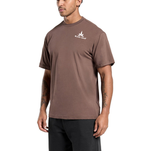 Camiseta de Algodón Marrón para Hombre con Logotipo Personalizado, Manga Corta, Cuello Redondo, Corte Regular, Ropa Casual, Logotipo Impreso en la Parte Delantera - Product Image 5