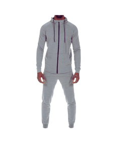 Survêtement de sport avec logo personnalisé unisexe 2 pièces veste et pantalon zippés vêtements de fitness à motif solide pour l'hiver commande en gros - Product Image 3