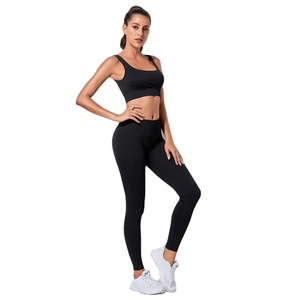 2024 nouvelles femmes Yoga Gym ensembles Fitness vêtements de sport maille creux dos soutien-gorge entraînement Gym Yoga Sport soutien-gorge et Legging Yoga pantalon ensemble - Product Image 1