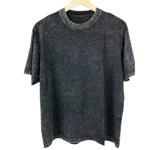 T-shirt unisexe noir délavé à pois en strass, coupe oversize, mode de luxe, orné de cristaux, qualité supérieure, logo personnalisé, OEM ODM en gros - Product Image 1