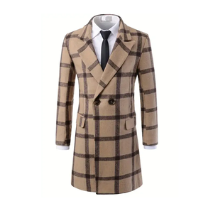 Manteau pour homme en laine 100% de style italien de luxe, sur mesure, vêtement d'extérieur d'hiver imperméable, respectueux de l'environnement, coupe ajustée, doublure en laine - Product Image 2